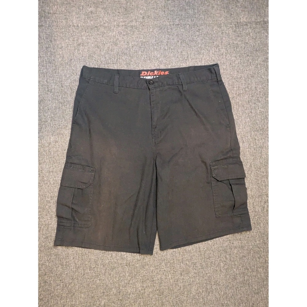 Dickies Men's Flexible Black Work Shorts‎ Size 36 Heavy Duty Utility Cargo Wear